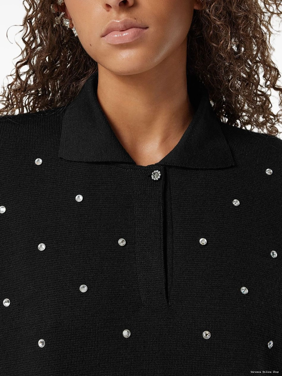 Affordable Versace stud-embellished Women shirt polo 0712